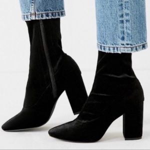 Sam Edelman Calexa Black Velvet Sock Booties